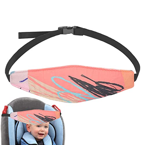Carseat Apoio de cabeça para recém-nascido - Car Head Support Strap Cartoon Design - Faixa ajustável
