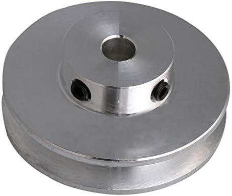 BQLZR 41x16x6MM Silver Aluminum Alloy Single Groove 6MM Fixed Bore Pulley for Motor Shaft 3-5MM PU Round Belts