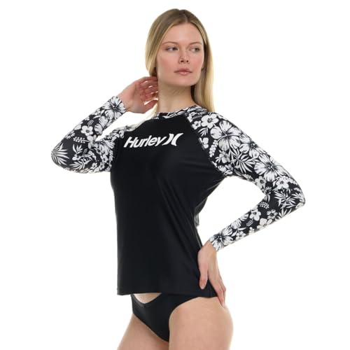 Image of Hurley Rash Guard for Women, Womens Rash Guard Long Sleeve Shirts, Rashguard Swim Shirt Women UPF 50+ SPF & UV Protection