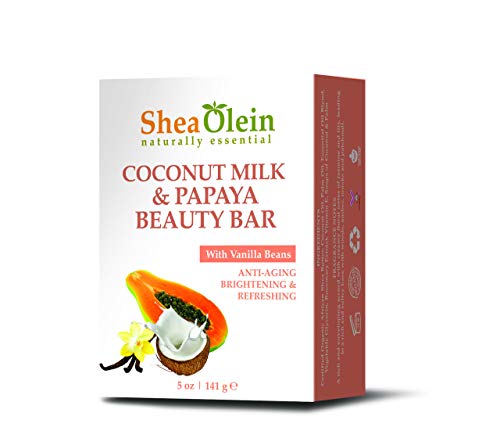Sheaolein Naturally Essential Coconut Milk & Papaya Soap With Vanilla Beans #TOP6