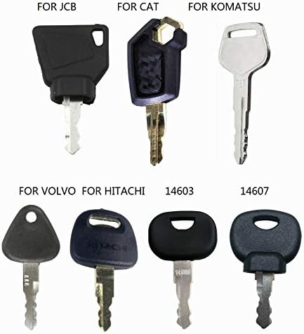 BAAQII 7 Key Plant & Excavator Equipment Key Set for JCB CAT VOLVO 14603 14607