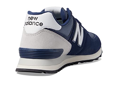 New Balance Unisex 574 V2 Lace-Up Sneaker, White/Navy/White, 4.5 US Men