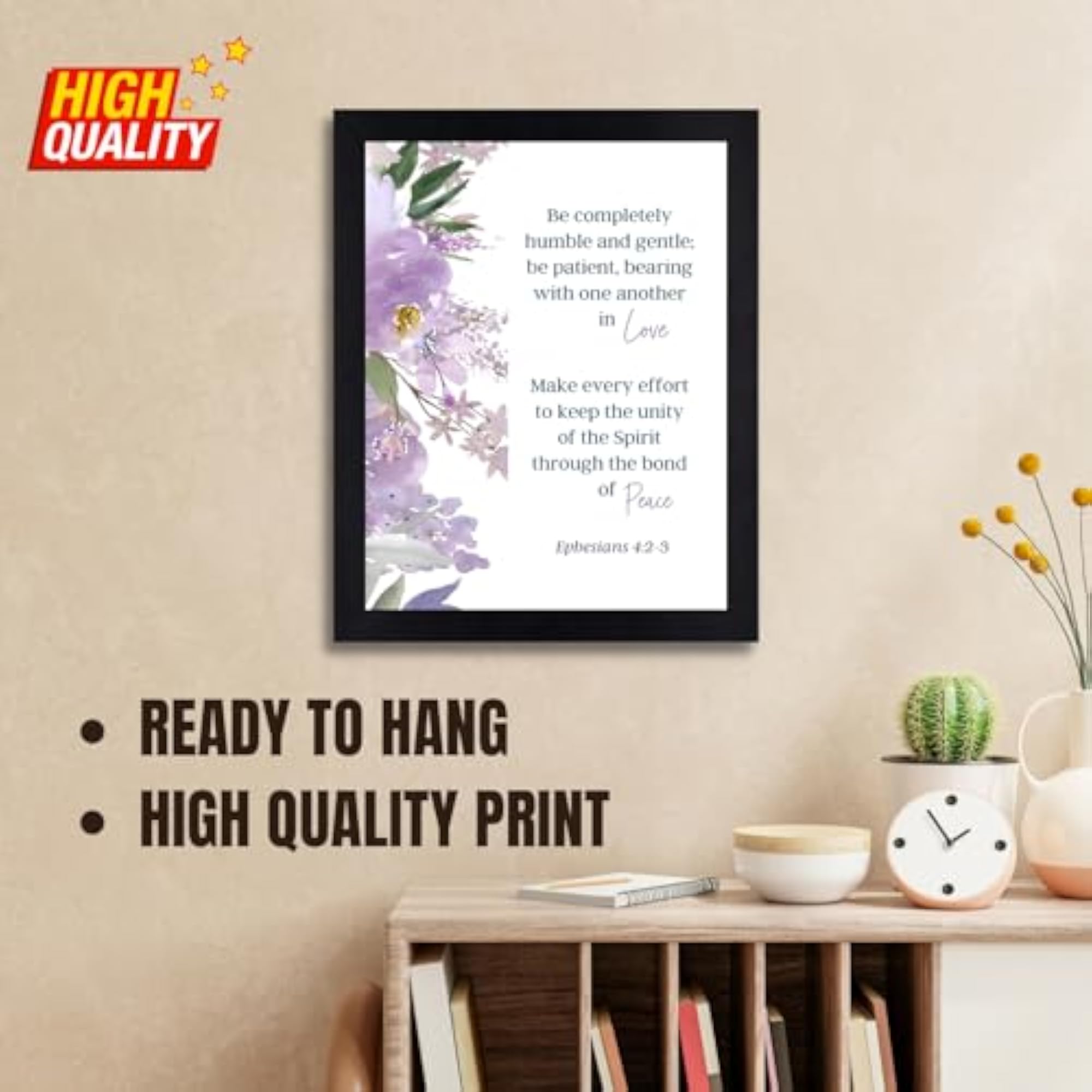 Ephesians 4:2-3 Bible Verse Wall Frame