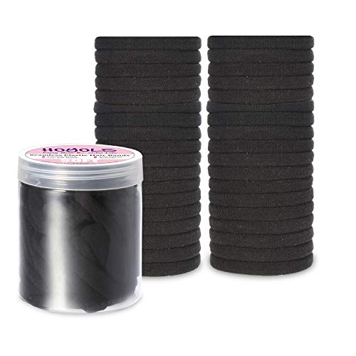 Hoyols 7cm Fabric Hair Bands Elastic Hair Ties Seamless Stretch No Metal Gentle for Women Girls Ponytail Holder - 20 Pieces Pack