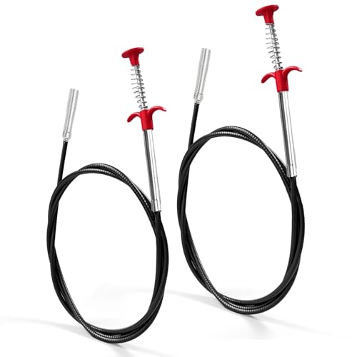 2 Piezas Desatascador de Tuberias,200 cm/90 cm Garra Flexible,Desatascador Desagüe Pinza para Baños Cocinas (200cm+90cm)
