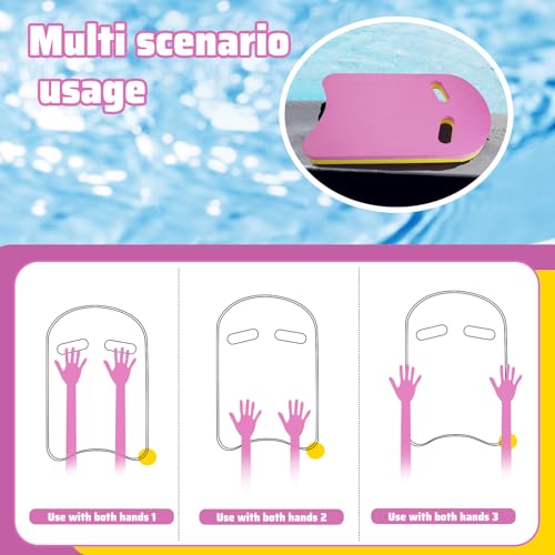 2024 Swimming Kickboards, Swim Training Aid for Kids and Adults, Kickboard for Kids, Adult Swim Training Aid with Handles, Adjustable Float for Pool Exercise, Fitness, Exercise (Pink)