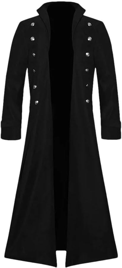 Men's Steampunk Medieval Tailcoat Jacket Vintage Gothic Victorian Frock Coat Uniform Halloween Costume