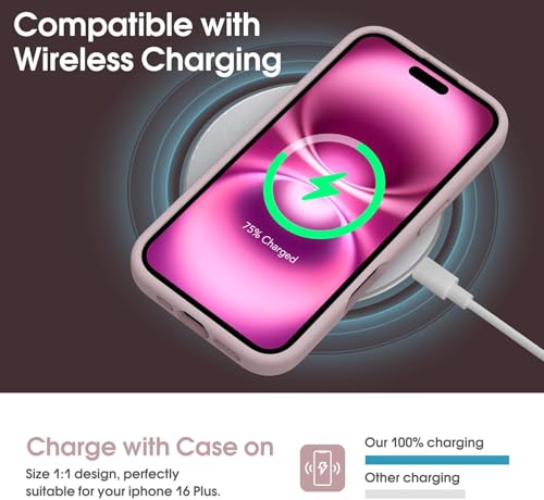 Image of mobistyle Designed for iPhone 16 Plus Soft Liquid Silicone Slim Protective with Microfiber Lining Phone Back Cover Case for iPhone 16 Plus (Purple)