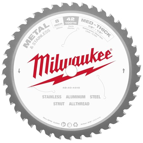 Fits Milwaukee 48-40-4515 8' 42 Tooth Dry Cut Cermet Tipped Metal Cutting Saw Blade