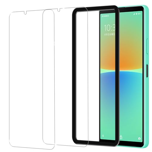 HUAKE xperia 10 iv �K���X�ی�t�B�����y(2��)�K���X�t�B���� +�K�C�h�g�t���z�K���X�t�B���� XPERIA 10 iv SO-52C SOG07 �p ���Y�Ɏq�f�ސ� ���� �K���X �w��h�~ �t�� �ی� �G�N�X�y���A10 iv�t�B����