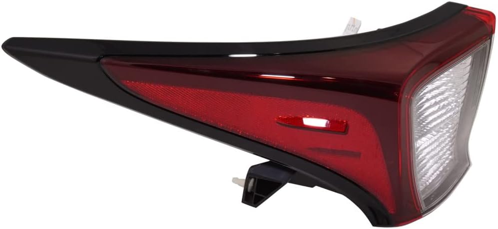 For Toyota Prius 2019 2020 2021 2022 Tail Light Driver Side | Outer | LED | Clear and Red Lens | Mounts On Quarter Panel | Replacement For TO2800204 | 81561-47461