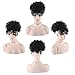 YITI High Puff Afro Ponytail Drawstring with Kinky Curly Bangs Short Afro Kinky Curly Pony Tail Clip in on Synthetic Curly Hair Bun Puff Ponytail Wrap Updo Hair Extensions with Clips(A-BLACK)
