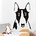 Etiqueta De La Pared 87Cm * 58Cm Perro Lindo Bull Terrier Retrato Etiqueta De La Pared Vinilo Extraíble Pegatinas De Animales Para La Habitación De Los Niños Sofá Fondo Decoración Del Hogar