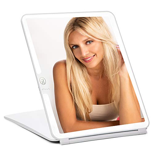 Alluuq, Lighted Travel Makeup Mirror, FELT CARRY BAG, White, LED Makeup Mirror