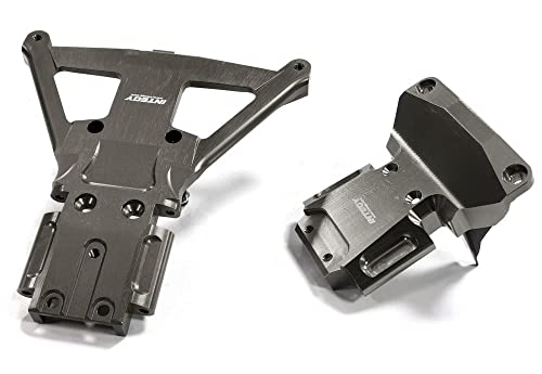 Grey Machined Front & Rear Bulkhead for Traxxas Slash 4X4 LC
