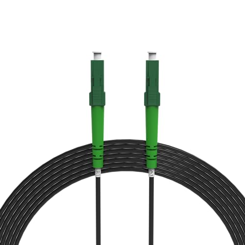 nexinex - Cable blindado de fibra óptica LC/APC a LC/APC de 60 m | Compatible con Telekom, Vodafone, 1&1, Fritzbox, etc. | Cable de fibra óptica LWL Simplex Singlemode OS2 FTTH