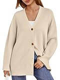 EFAN Women's Cardigan Sweaters 2023 Trendy Oversized Sweater Long Cardigans V Neck Lightweight Knit Clothes Outfits Apricot