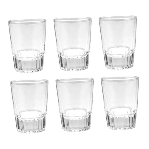 ノーブランド品 6個 加厚鋼化ガラスウイスキーグラス パーティーワイングラス 多用途クリア飲料カップ バー宴会向け耐久性ショットグラス