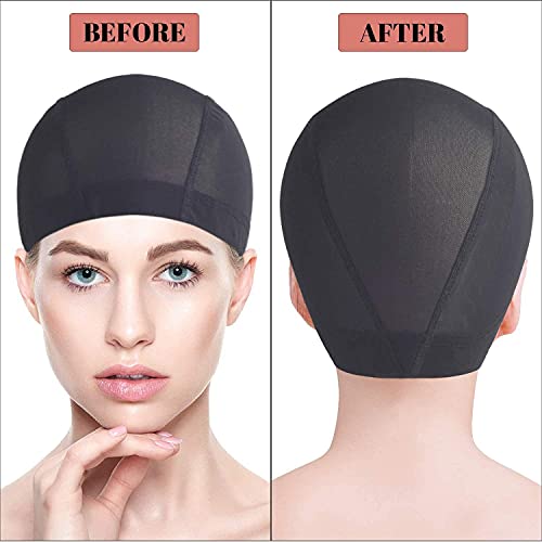Smilco Mesh Dome Cap for Wig Making 6 Pack Stretchable Dome Mesh Lace Front Wig Caps for Women (Black) - Image 3