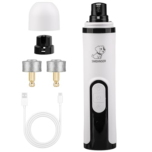 Witfoam Silent Groom Pro Nail Grinder Quiet Dog & Cat Nail Trimmer with 3-Speed Settings Built-In LED Light USB Rechargeable Design Replaceable Grinding Heads Safe and Precise Pet Grooming
