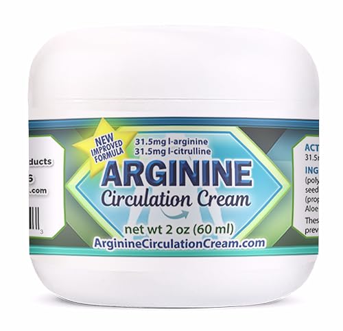 Arginine Circulation Cream 2 oz - Menthol, L Arginine & L Citrulline Lotion - Supports Healthy Leg & Body Blood Flow - Whole Family Products