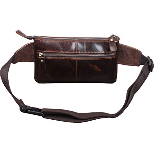KPYWZER Vintage Leather Waist Bag Fanny Pack for Men&Women Hip Bum Bag with Adjustable Strap for Outdoors Workout Traveling Casual Running Hiking Cycling Brown - Image 5