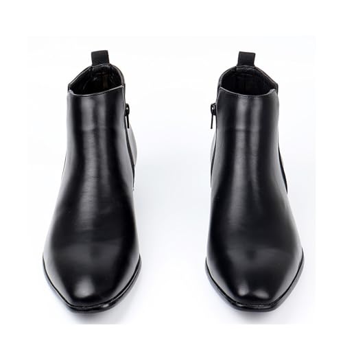 Mens Casual Chelsea Dress Chelsea Boots Classic Polished Leather Side Zip Slip on Ankle Boots2