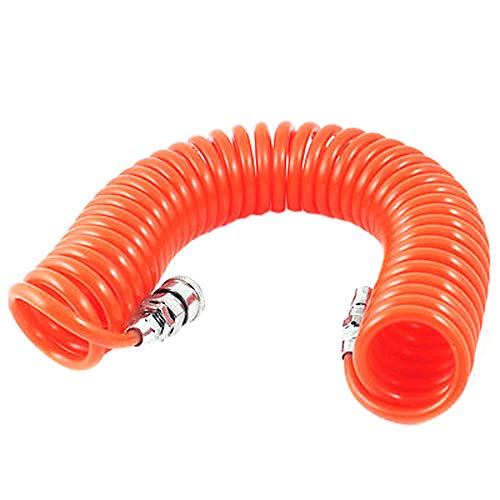 9Meter Coilhose Pneumatics Flexcoil Polyurethane Coiled Air Hose Orange