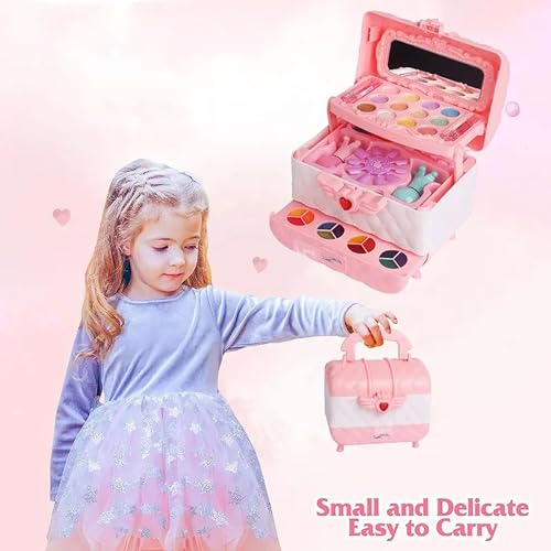 Image of Girl'S Unicorn-Themed Makeup Set: Safe And Washable Princess Gift For Ages 3-12, Perfect For Christmas And Birthdays