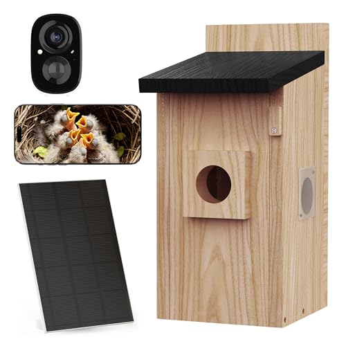 TWOPOINT Vogelhaus mit Kamera - 400W Pixel Nistkasten mit Kamera zur Echtzeit-Beobachtung des Nestbau- und Brutprozesses, IP65 wasserdicht & DIY Bausatz