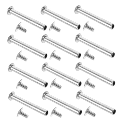 Operitacx 12 juegos Kit Remaches y Tuercas para Reparación y de Abanicos Plegables Accesorios Resistentes para Arreglar Ventiladores de Mano Remaches y de Longitud Color Plateado para