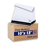 POLYSELLS Poly Mailers Shipping Envelopes, Strong Adhesive Sealing, Waterproof, and Tear-resistant Postal Mailing Bags for clothing, books, and accessories (White, 5000, 10" X 13")