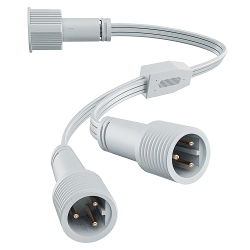 SAYSOLAK Y-Splitter for eufy Permanent Outdoor Lights E120, Y-Shaped Extension Cable (1 Female to 2 Male) Compatible with eufy E120 Smart RGBWW Eave Lights for Halloween, Christmas, Daily and Holiday