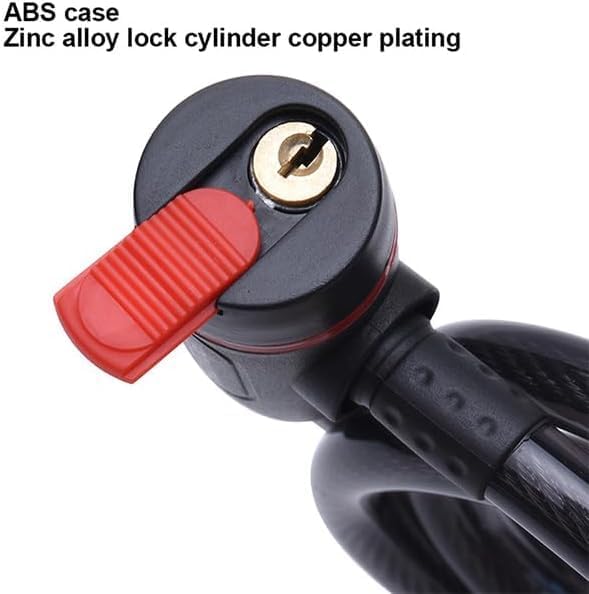 Miniatura 3 de Edward Tools Candado de bicicleta con llaves  Cable de seguridad resistente de 0.472 in de grosor con cubierta resistente al corte  Bloqueo y