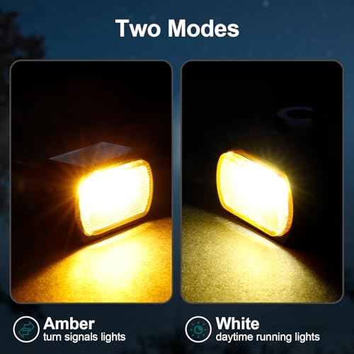 Image of MoKitDora LED Turn Signals Front Mini Blinkers Running Light for 2009-2017 Harley Touring Street Road Electra Glide King 2015-2024 Softail Breakout Deluxe Fat Boy Street Bob, Chrome Housing Amber Lens