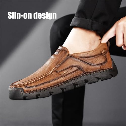 Hrtesus Matufit Shoes for Men, Comfortable Lightweight Breathable Leather Casual Slip-On Loafers for Mountaineering4