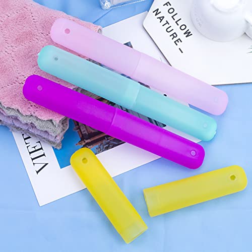 Oomcu Pack Of 30 Travel Toothbrush Case Holder, 6 Color Plastic Toothbrush Case Portable Toothbrush Storage For Home And Outdoor #TOP3