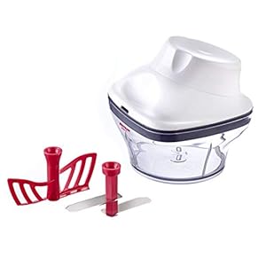 Westmark Uien-/kruidensnijder/dressingmixer, met mes en mixopzetstuk, vulvolume: 250ml, RVS, zilver, 11592260