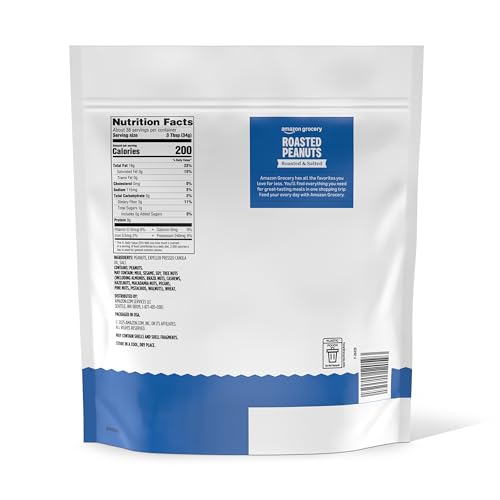Image of Amazon Grocery, Roasted Peanuts, Roasted & Salted, 44 Oz (Previously Happy Belly, Packaging May Vary)