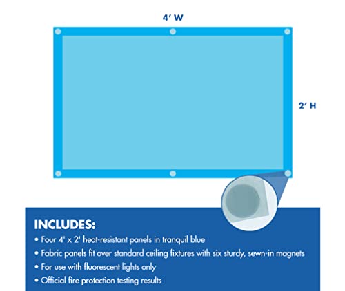 Educational Insights The Original Fluorescent Light Filters: Tranquil Blue 4-Pack, Fluorescent Light Covers, Easy Install For Classrooms, Office, Hospitals & Home, Teacher Classroom Decor #TOP3