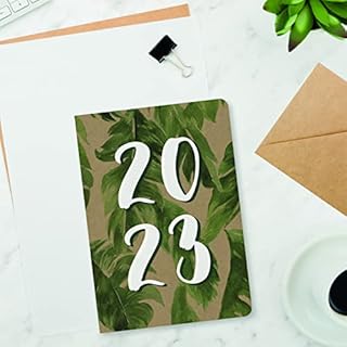 2023 Diary A5 Week to View 100% Fully Recyclable Eco Friendly Monthly Planner Organiser Academic Dairy for Students Teacher Home School (Leaf)