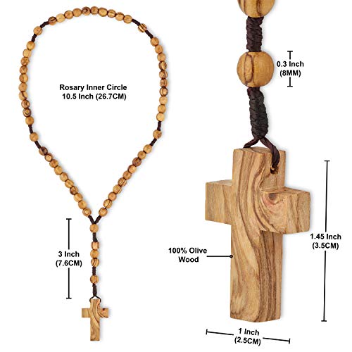 image for Most Original Gifts Bethlehem Certified Rosary Beads from Olive Wood -