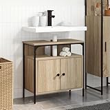 Deux portes et une étagère fixe offrent suffisamment d'espace de rangement pour vos ustensiles de salle de bain et gardent la surface bien rangée.