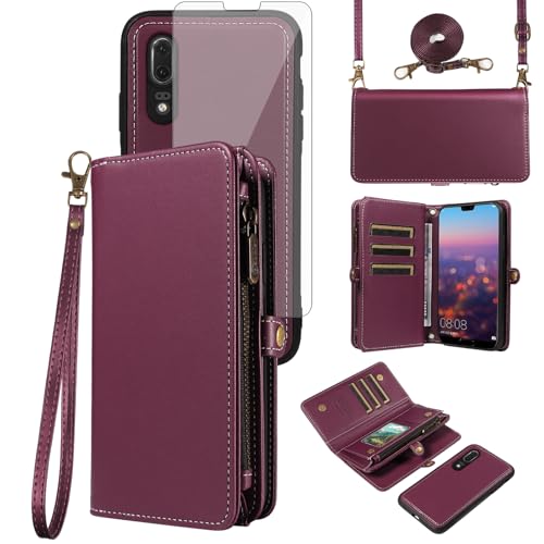 Étui Huawei P20 avec cordon et chaîne pour garder les mains libres en sortie