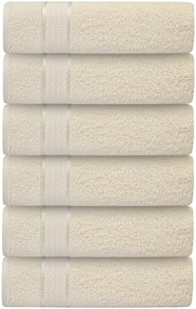 CRAFTBERRY- Bath Towels Set-100% Cotton- 2 Bath Towels, 2 Hand Towels & 2 Washcloths- Large, Quick Dry, Absorbent, Plush, Soft- Home, Hotel, Shower- 6 Piece Luxury Bathroom Towels - Sage Green / Olive
