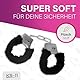 Handschellen mit Plüsch Handfesseln Sex-Spielzeug für Paare - Karneval Kostüm Polizei Kinder Handschelle aus Metall Handcuffs