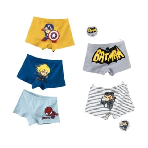 FEIFEI'S BOW 5 Pack Boys Superhero Underwear Cover