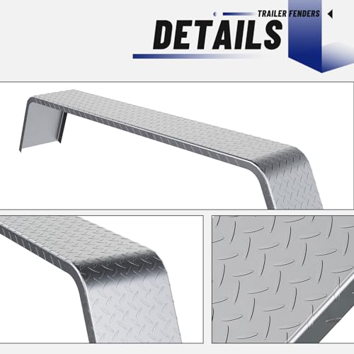 Image of ECOTRIC Tandem Axle Trailer Fenders 72-7 /8 inchx10-1 /4 inchx13 inch Fit 13 inch-15 inch Tires