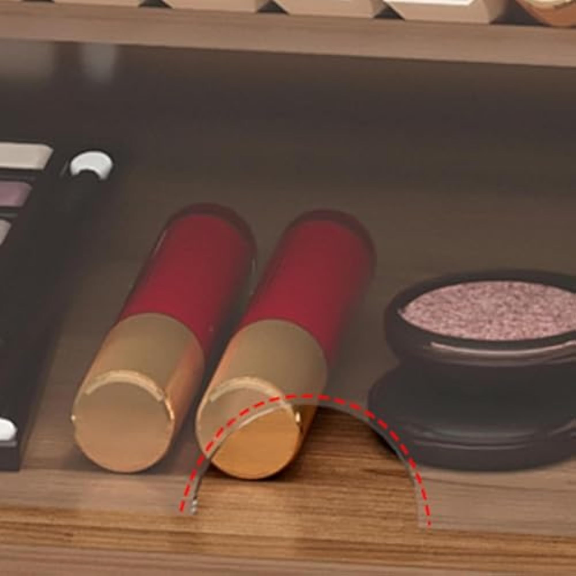 Wooden Lipstick Organizer, 6 Level Display Shelf