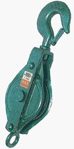 HHH 強力型滑車一車鉄ブロック(フック型・ベケット付)使用荷重 1t 100x1B